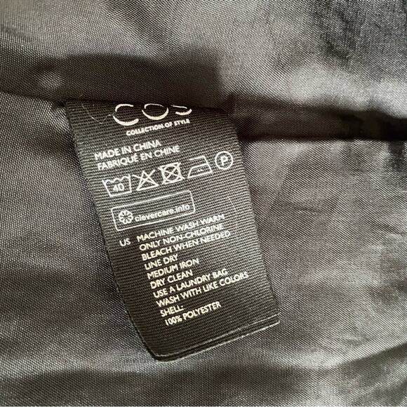 COS Draped Neck Black Pleated Midi Dress size 6 - Picture 10 of 12